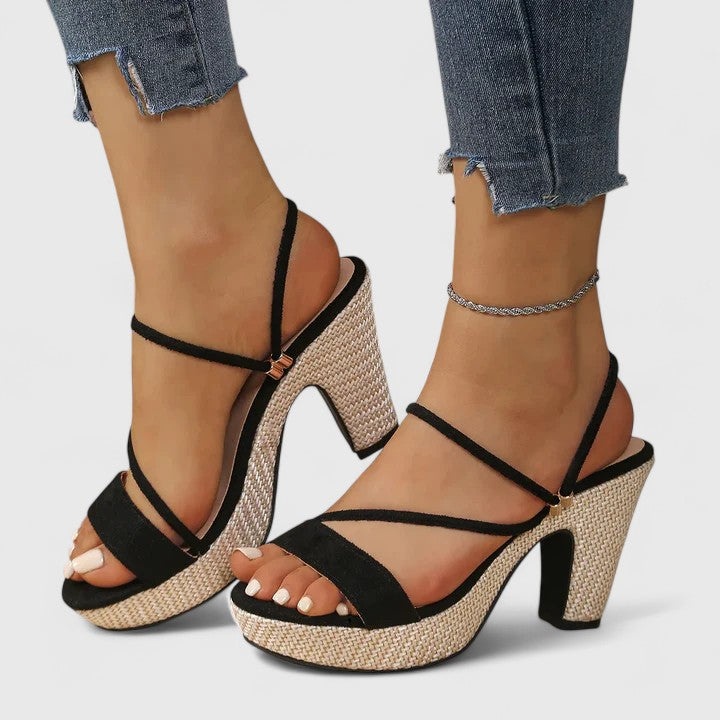 Women's Leather Heeled Sandals - Height With Style and Comfort