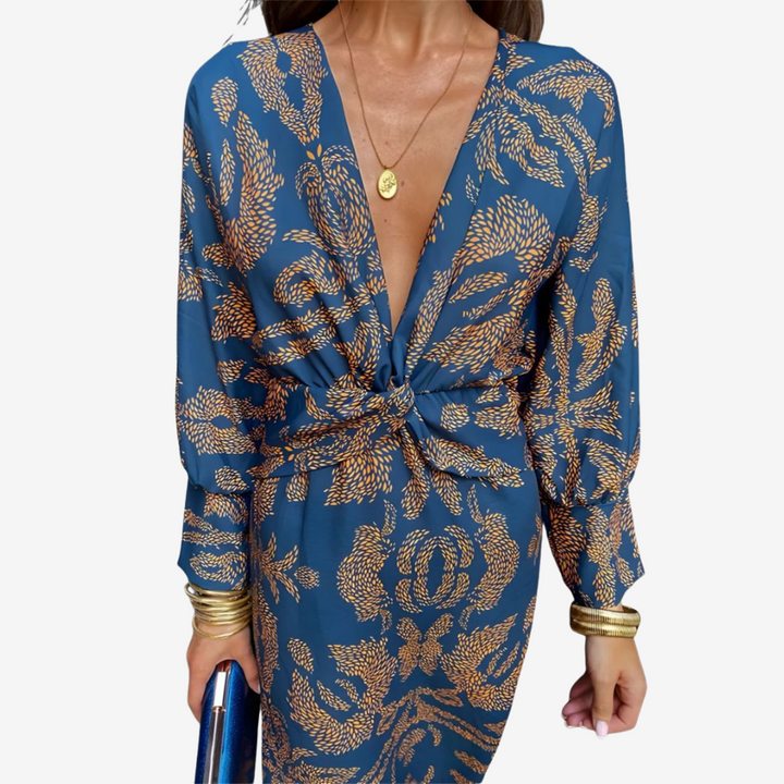 Women's Paisley Midi Wrap Dress - Effortless Everyday Elegance