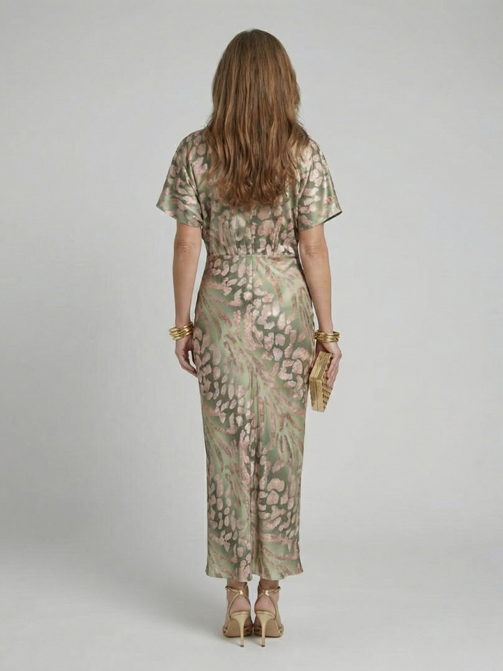 Women's Abstract Print Midi Dress - Effortless Day-to-Night Style