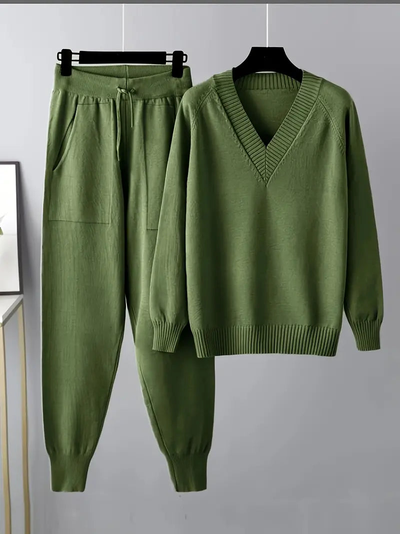 Women's Caroline Two-Piece Set with Long Sleeves - Soft Knit Comfort
