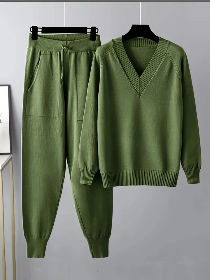 Women's Caroline Two-Piece Set with Long Sleeves - Soft Knit Comfort