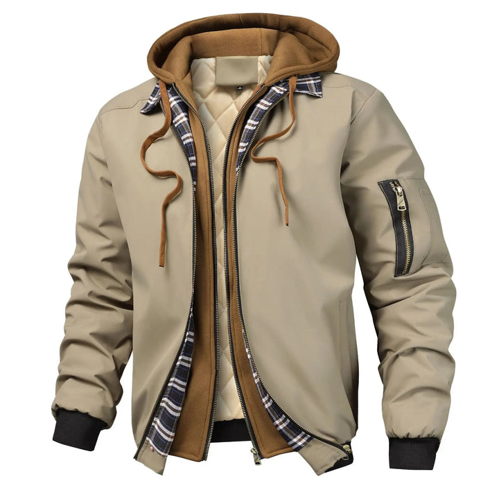 Men's Quilted Cotton Bomber Hooded Jacket – Insulated Layering
