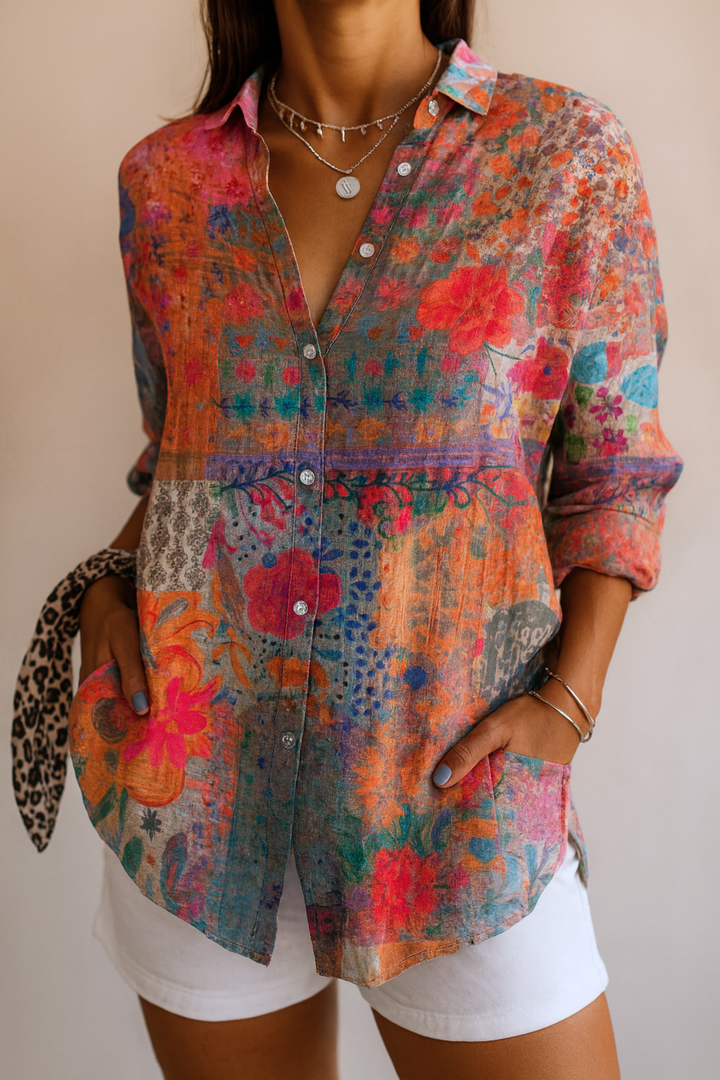 Women's Printed Blouse - Vibrant & Fade-Resistant for Everyday Style