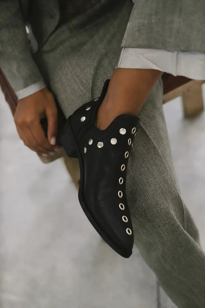 Women's Pointed Studded Ankle Boot - Versatile Day to Night