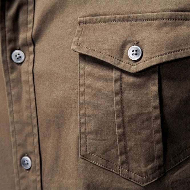 Men's Cotton Utility Overshirt – Heavyweight Workwear Shirt