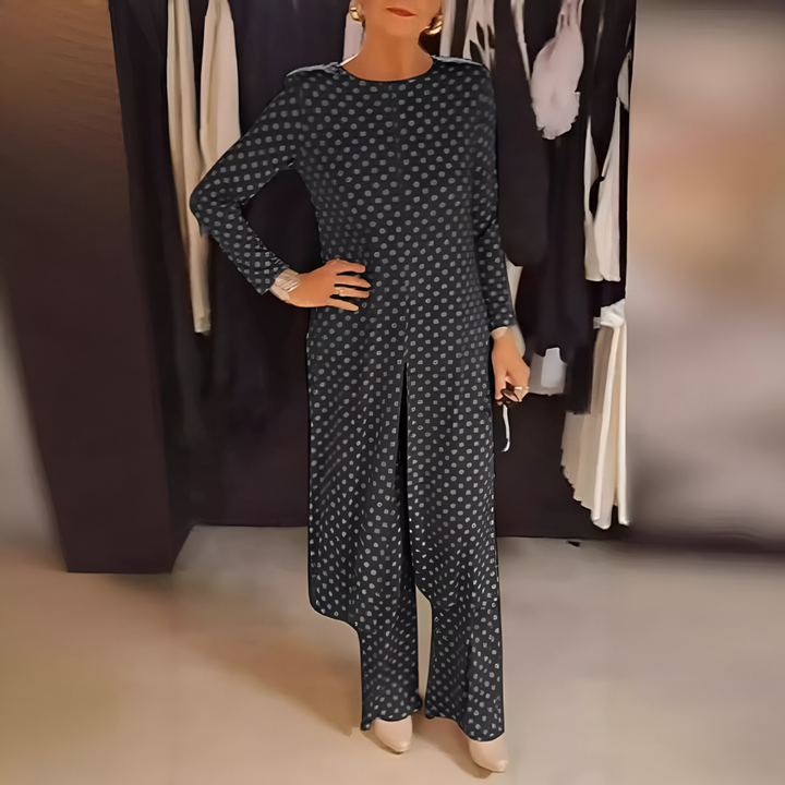 Women's Polka Dot Two-Piece Set - Vintage Charm for Everyday Elegance