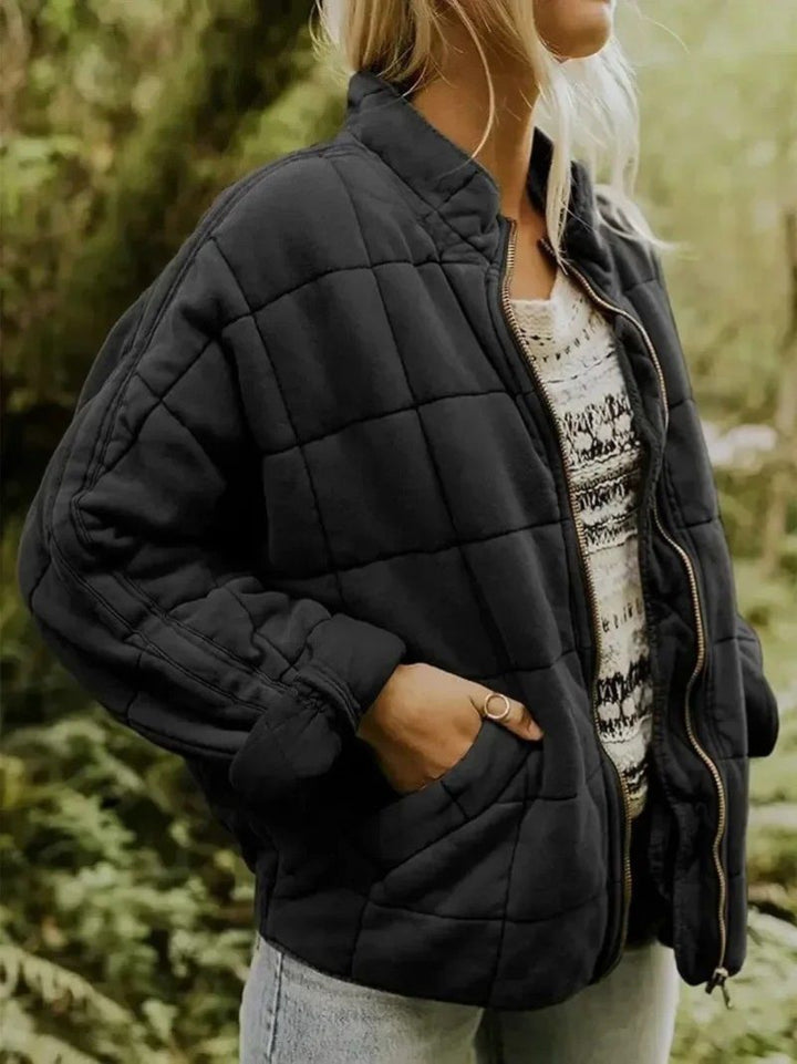 Women's Quilted Zip-Up Jacket - Cozy & Lightweight Layer
