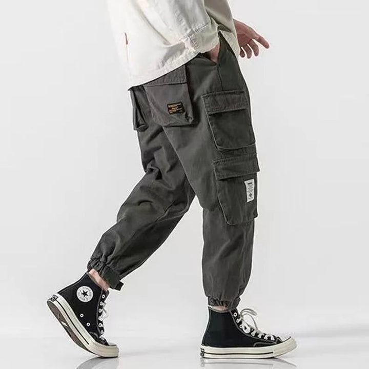 Men's Heavyweight Cotton Cargo Joggers – Tapered Utility Trousers