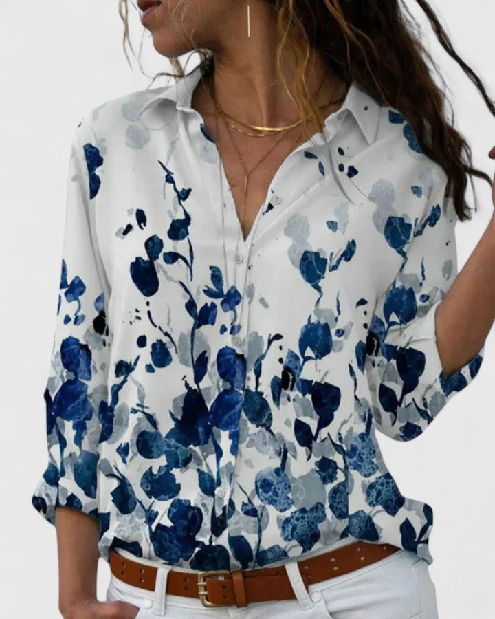 Women's EMILY Floral Button Blouse - Polished Everyday Style