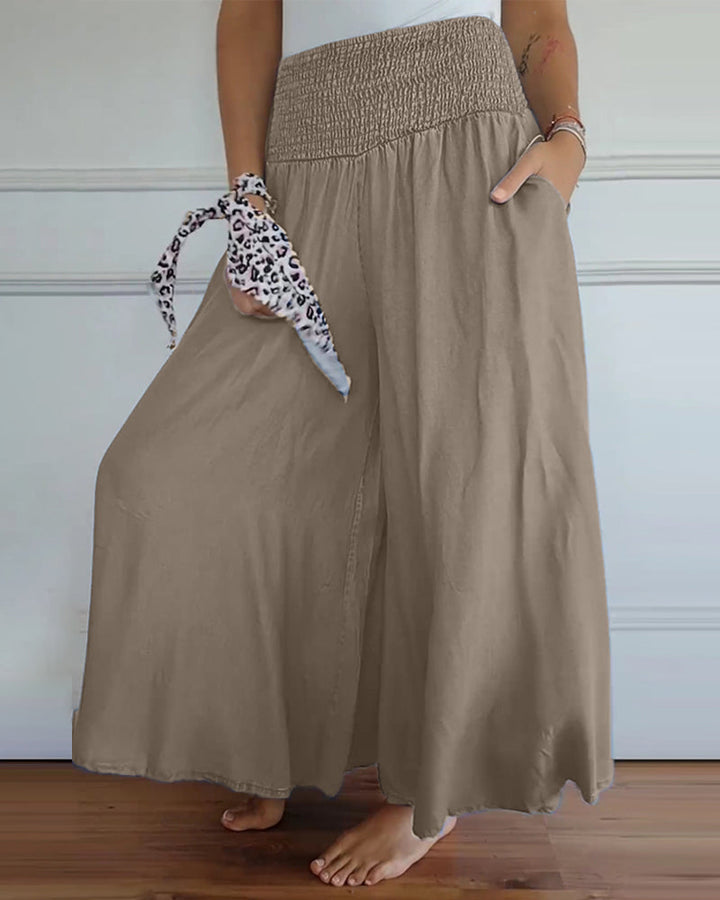 Women's Polyester Wide-Leg Trousers - Comfy & Breezy