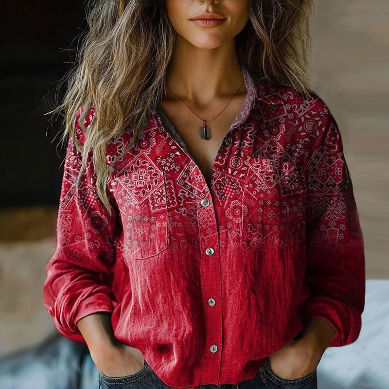 Women's Harper Printed Blouse - Timeless Boho Style