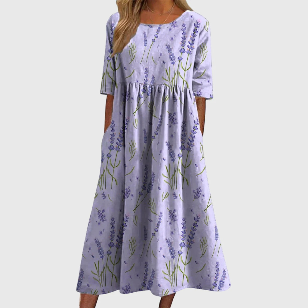 Women's Embroidered Flattering Dress - Effortless Everyday Elegance
