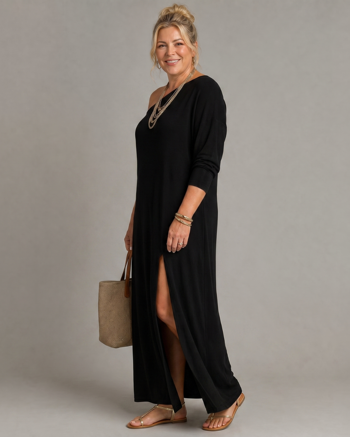 Women's One Shoulder Flowing Midi Dress - Warm Days & Evenings