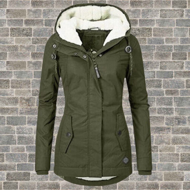 Women's Plush Lined Hooded Winter Jacket - Everyday Warmth