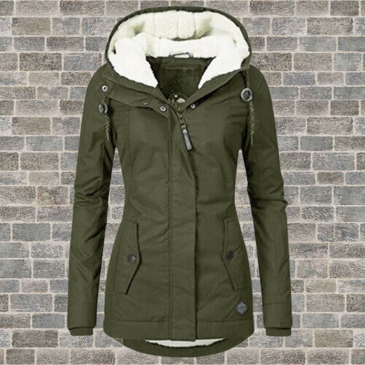 Women's Plush Lined Hooded Winter Jacket - Everyday Warmth