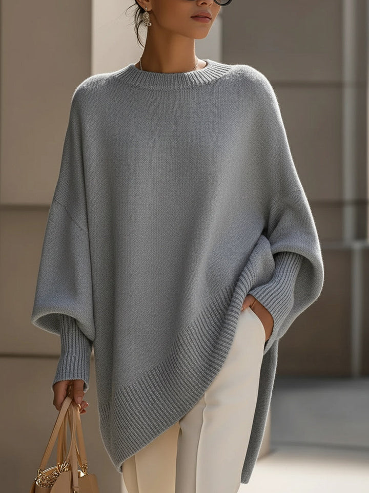Women's Claire Asymmetrical Knit Sweater - Elegant & Cozy
