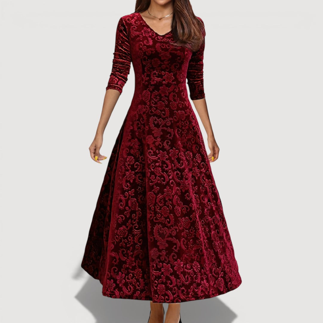 Women's Jillian Elegant Velvet Dress - Everyday Elegance
