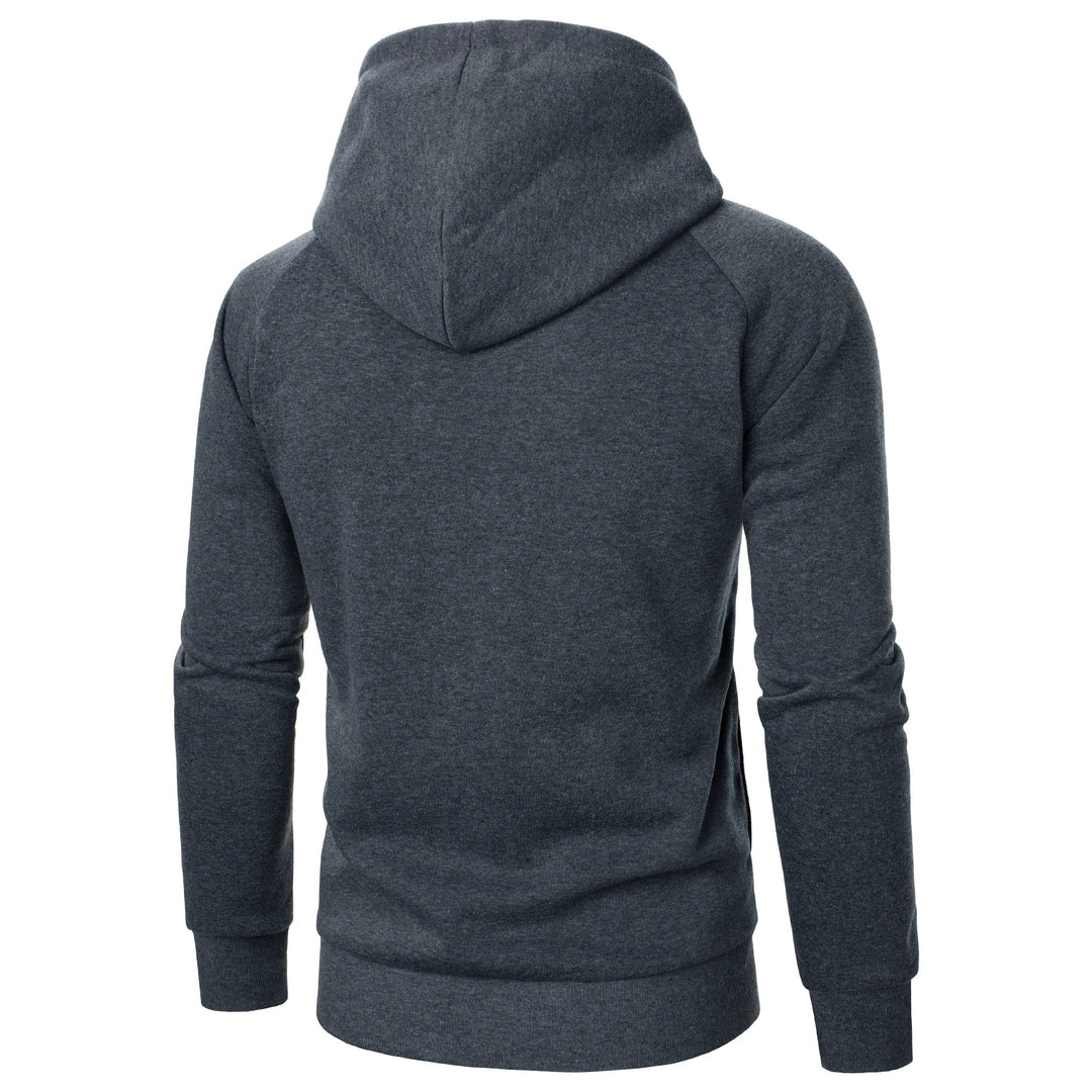 Men's Cotton-Blend Crossover Hoodie – Midweight Fleece Pullover