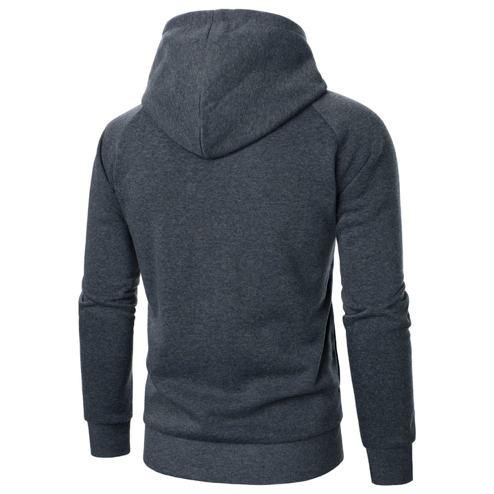 Men's Cotton-Blend Crossover Hoodie – Midweight Fleece Pullover