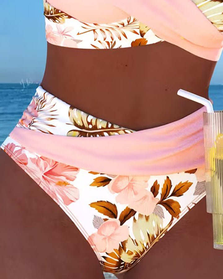 Women's Floral Print Bikini Set - Delicate Feminine Charm