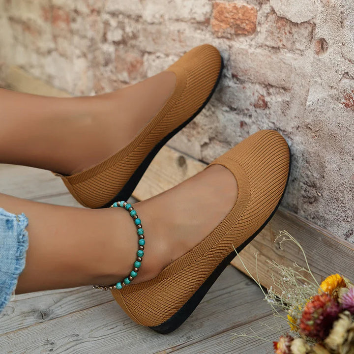 Women's Comfy Knit Ballet Flats - Everyday Elegance