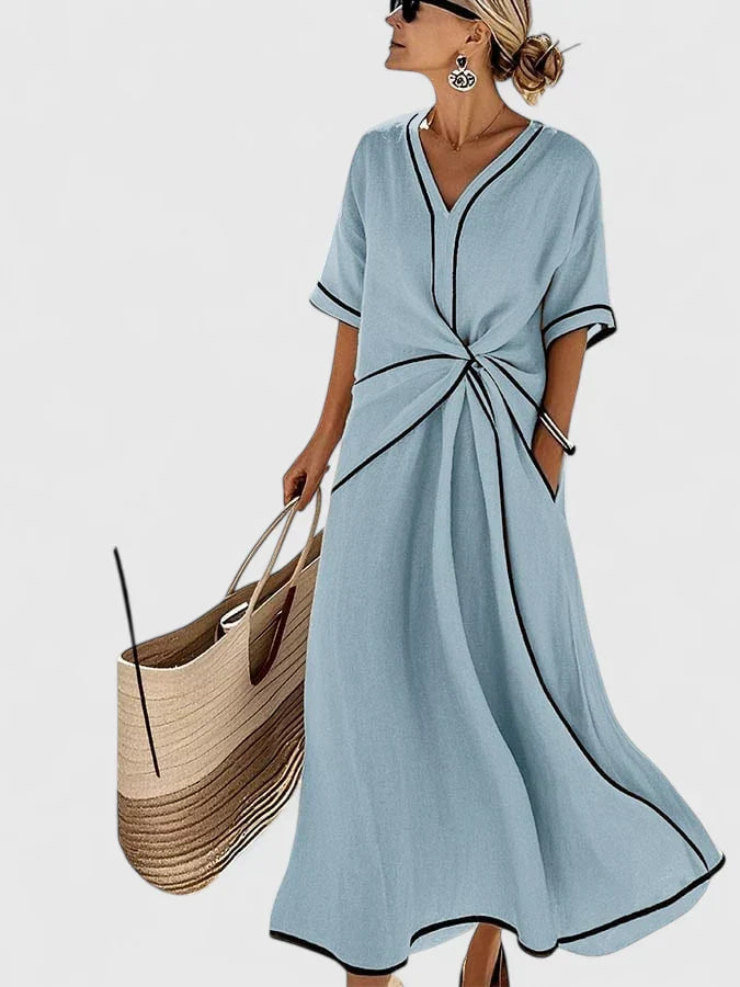 Women's Striped Elegant Dress - Effortless Summer Style