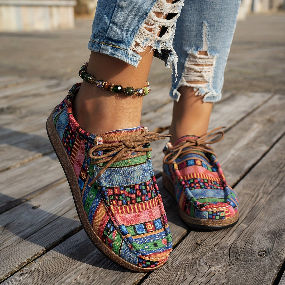 Women's Patchwork Comfort Sneakers - Everyday Casual Style