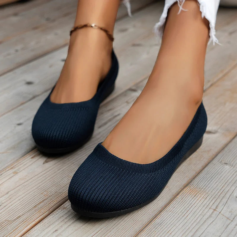 Women's Comfy Knit Ballet Flats - Everyday Elegance