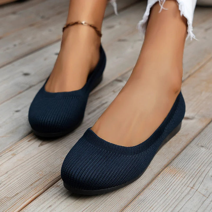 Women's Comfy Knit Ballet Flats - Everyday Elegance