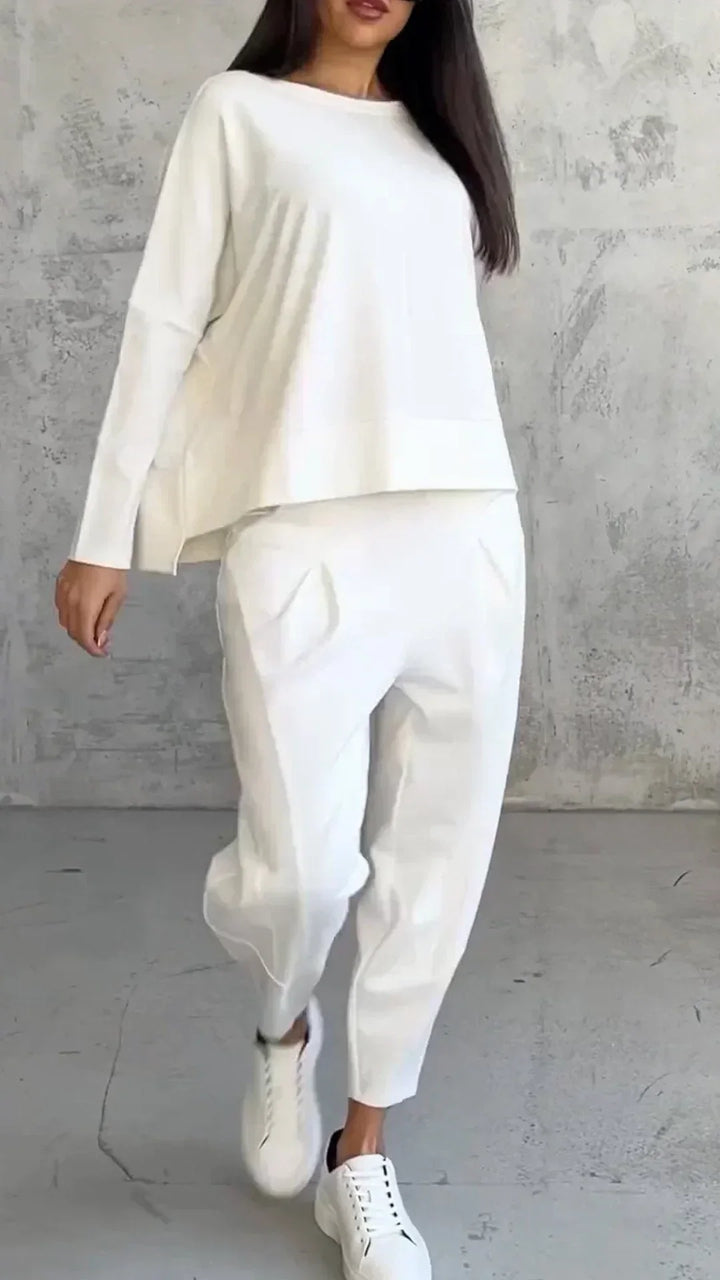 Women's Tailored Two-Piece Set - Effortless Style & Comfort