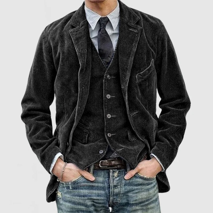 Women's Vintage Jacket & Vest - Two-in-One Layering Set