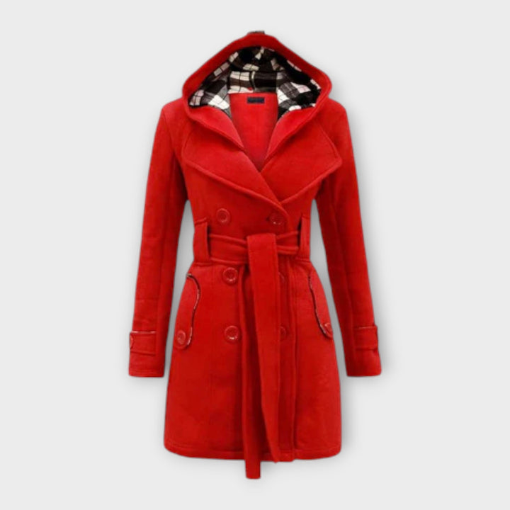 Women's Colette Hooded Trench Coat - Elegant & Warm