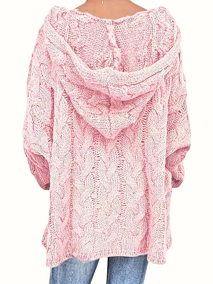 Women's Isla Chunky Knit Hooded Sweater - Cozy Cable-Knit