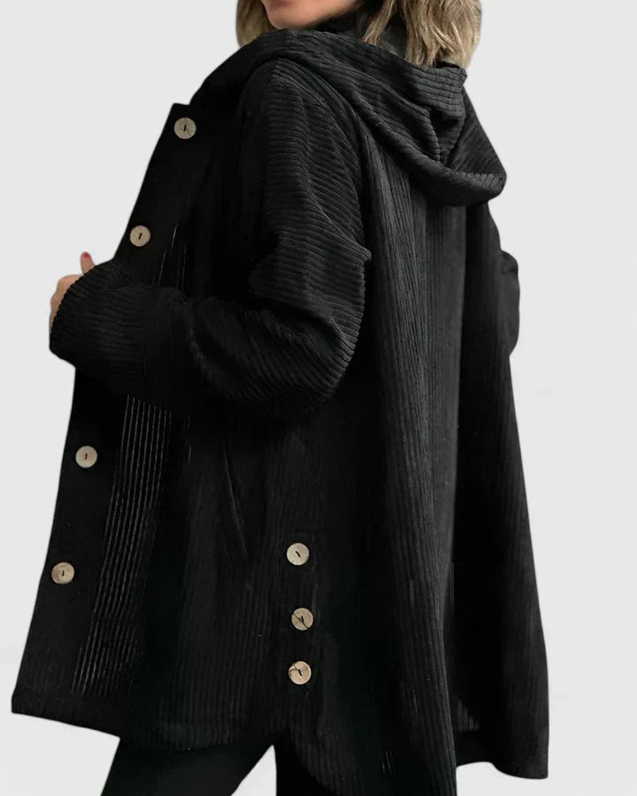 Women's Soft Ribbed Hooded Jacket - Effortless Everyday Style