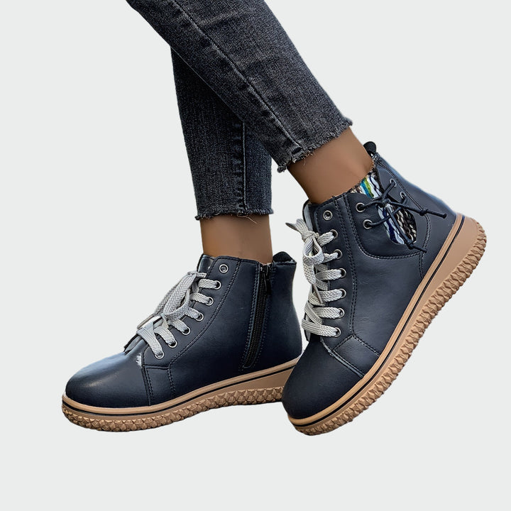 Women's Orthopedic Leather Ankle Boots - Casual Comfort