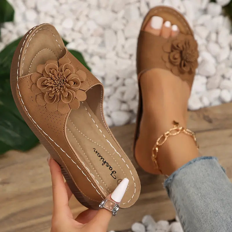 Women's Orthopedic Floral Wedge Sandals - Summer Comfort & Support