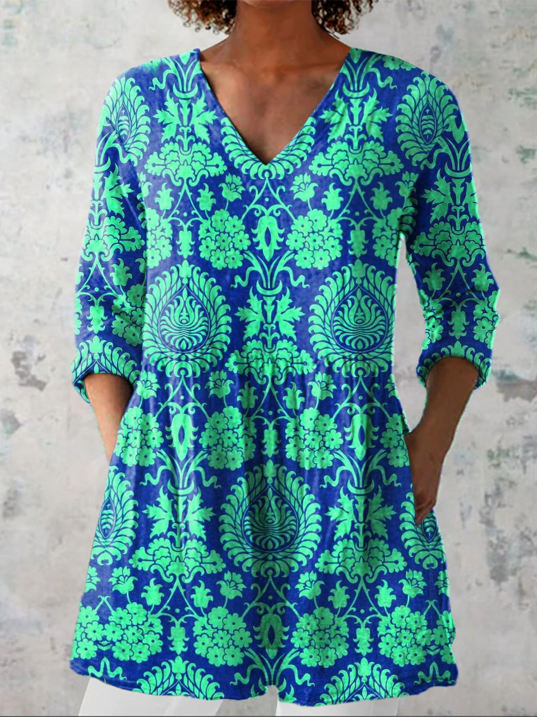 Women's V-Neck Longline Shirt - Effortless Everyday Style
