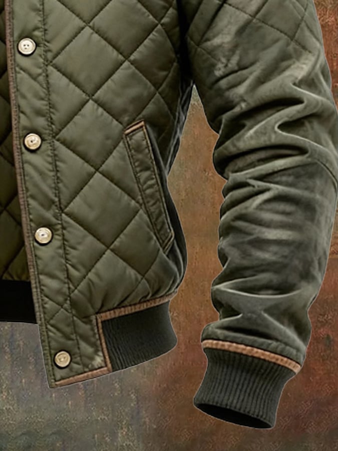 Men's Quilted Casual Jacket - Lightweight Insulation for Cool Days
