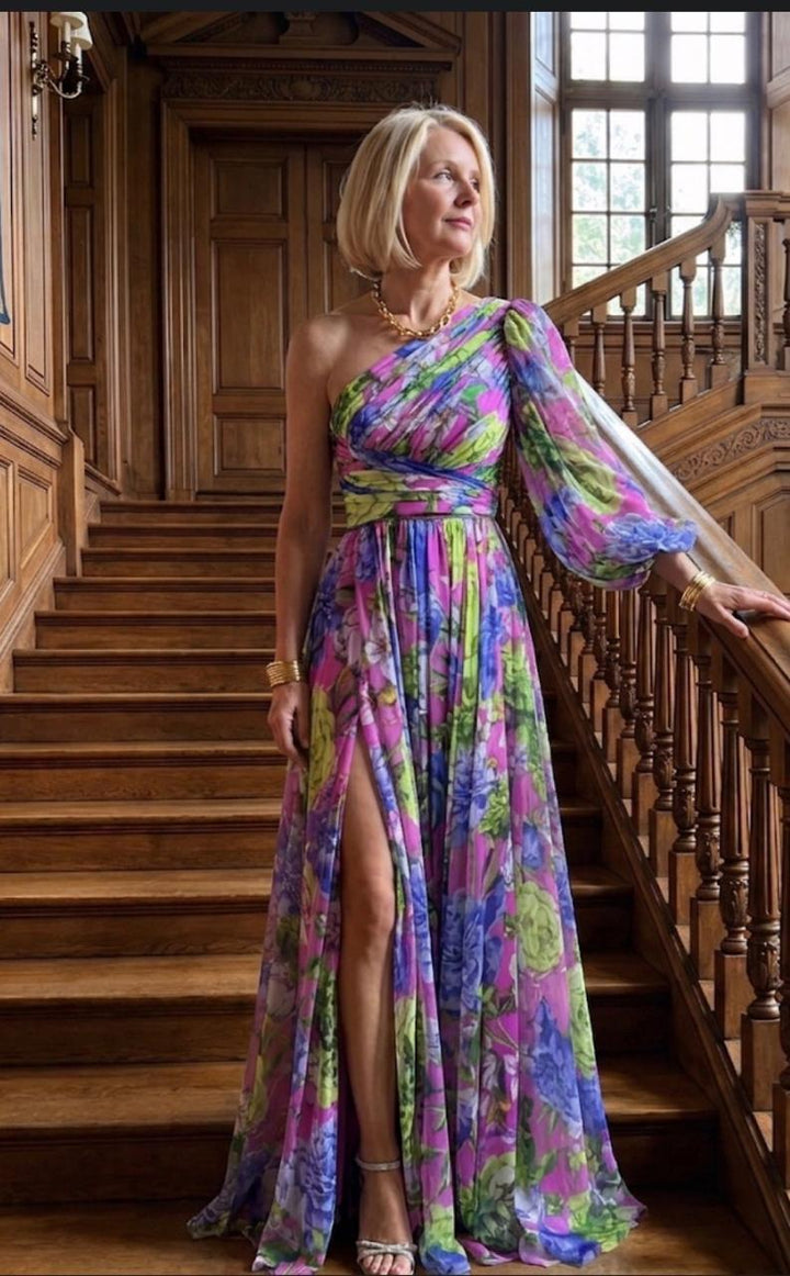 Women's Blossom Drama Maxi Dress - Elegant Wedding Guest