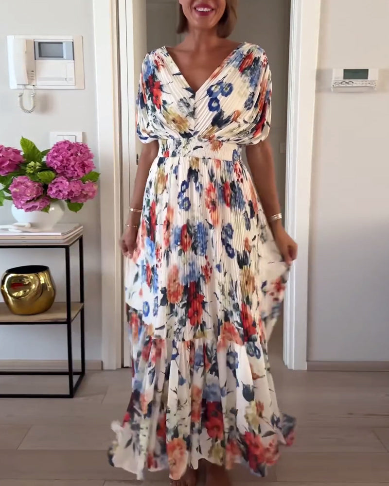 Women's Elegant Floral Dress - Timeless Style & Effortless Charm