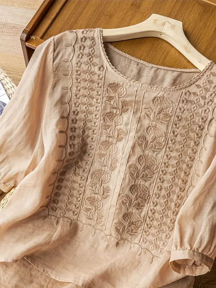 Women's Natalie Embroidered Blouse - Timeless Elegance