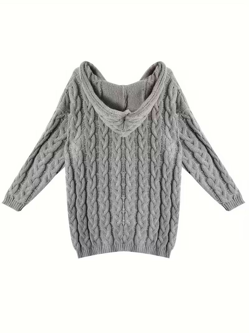 Women's Isla Chunky Knit Hooded Sweater - Cozy Cable-Knit