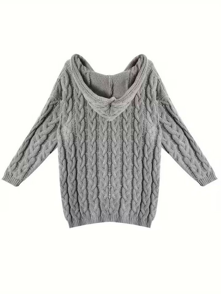 Women's Isla Chunky Knit Hooded Sweater - Cozy Cable-Knit