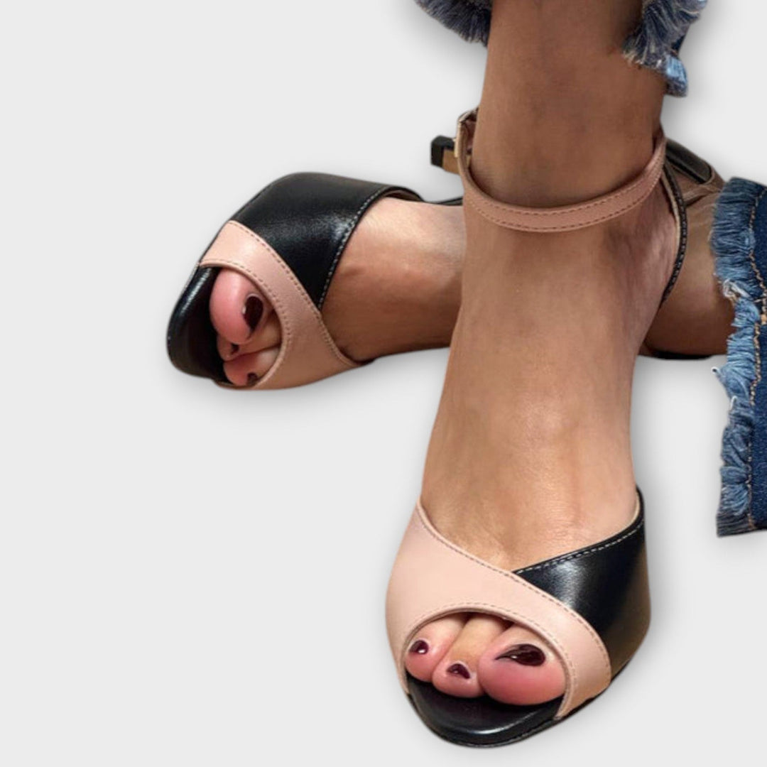 Women's Vegan Leather Peep-Toe Heels - Versatile Day to Night