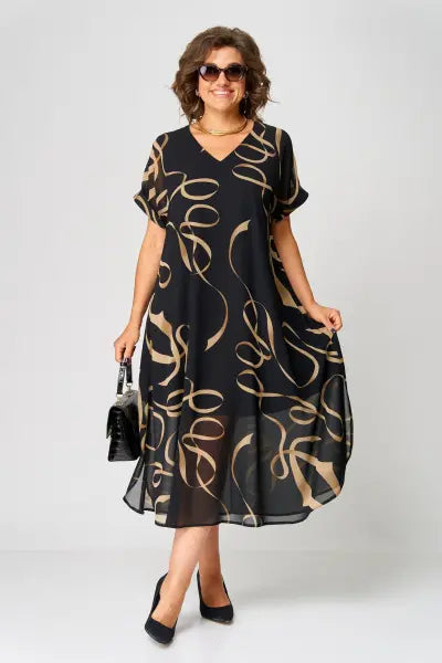 Women's Elegant Midi Dress - Comfort & Versatility for Any Occasion
