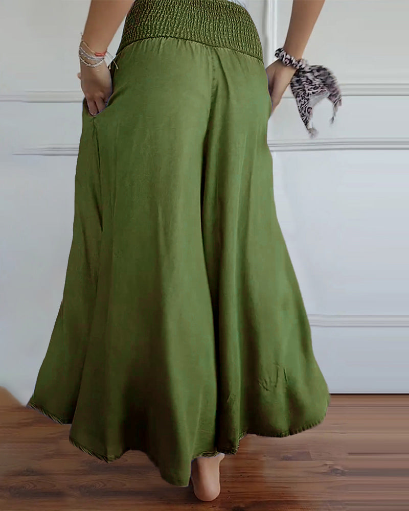 Women's Polyester Wide-Leg Trousers - Comfy & Breezy