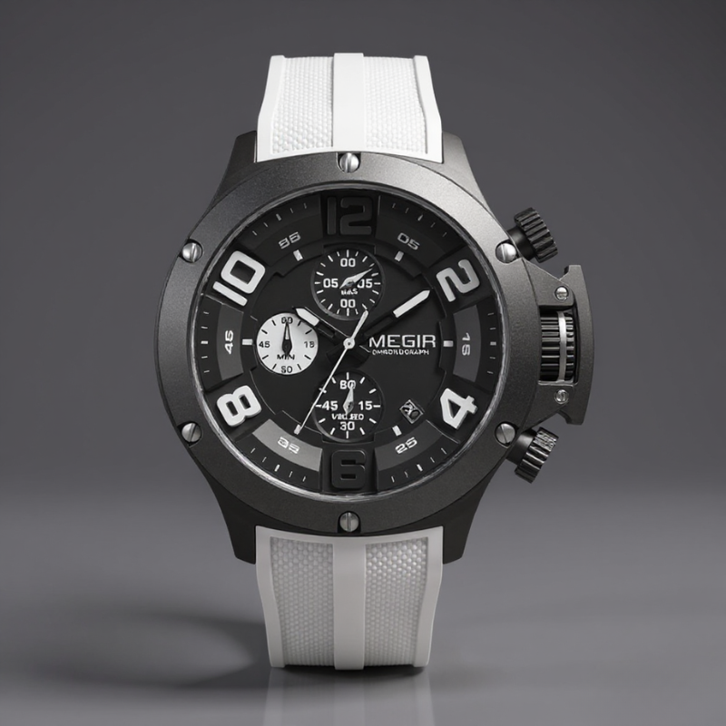 Men's 47mm Chronograph Watch – Bold Sport Wristwatch