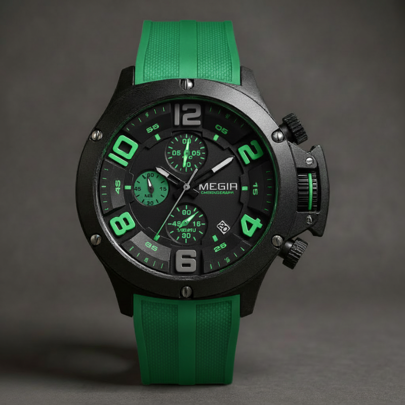 Men's 47mm Chronograph Watch – Bold Sport Wristwatch