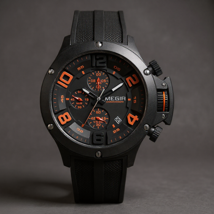 Men's 47mm Chronograph Watch – Bold Sport Wristwatch
