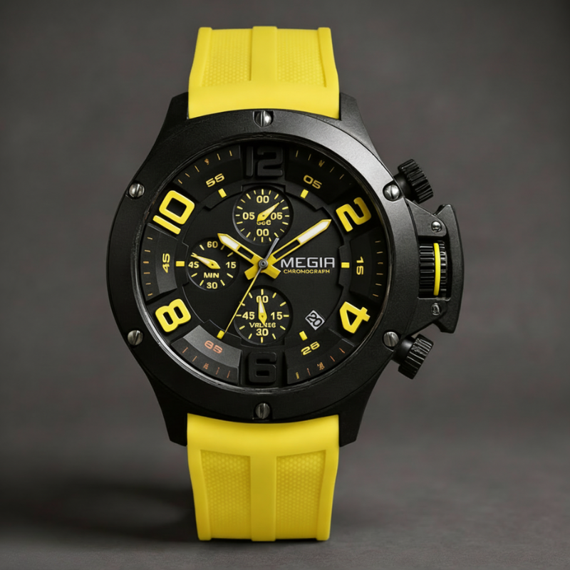 Men's 47mm Chronograph Watch – Bold Sport Wristwatch